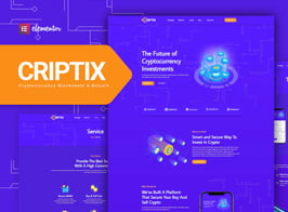 Criptix – Cryptocurrency Blockchain & Bitcoin Elementor Template Kit