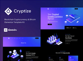 Cryptize – Blockchain Cryptocurrency & Bitcoin Elementor Template Kit