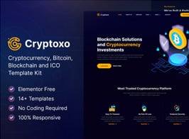 Cryptoxo – Cryptocurrency Blockchain & Bitcoin Elementor Template Kit