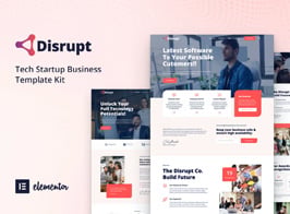 Disrupt – Tech Startup Business Elementor Template Kit