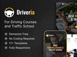 Driveria – Driving Course & Traffic School Elementor Template Kit