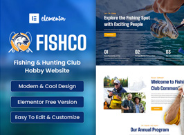 Fishco – Fishing & Hunting Club Hobby Elementor Template Kit