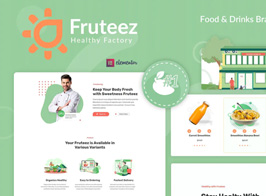 Fruteez – Healthy Food & Drinks Brand Elementor Template Kit