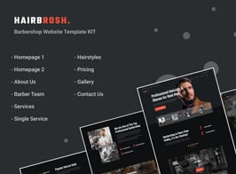 Hairbrosh | Barbershop Elementor Template Kit