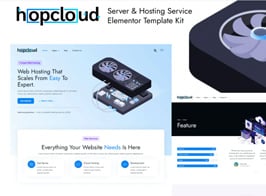 Hopcloud – Server & Hosting Service Elementor Template Kit