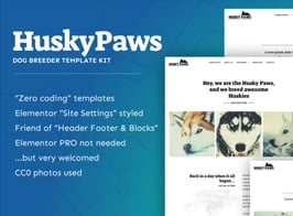 HuskyPaws – Dog Breeder Elementor Template Kit