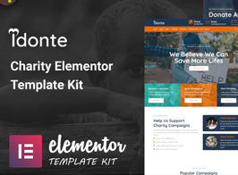 iDonte – Charity Non-Profit Elementor Template Kit
