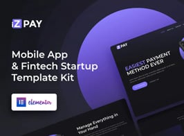 iZPAY – Mobile App & Fintech Startup Elementor Template Kit