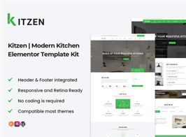 Kitzen | Modern Kitchen Elementor Template Kit