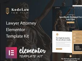 Kodelaw – Lawyer Attorney Elementor Template Kit