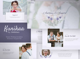 Kunikaa – Wedding Invitation Elementor Template Kit