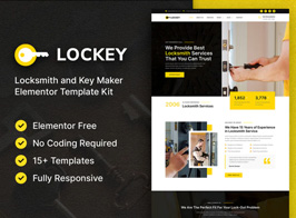Lockey – Locksmith and Key Maker Service Elementor Template Kit