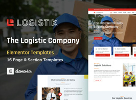 Logistix – Transportation Courier & Logistic Company Elementor Template Kit