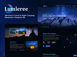 Lumieree – Adventure Travel & Night Camping Elementor Template Kit