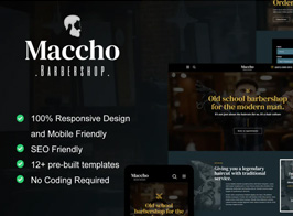 Maccho – Gentlemen Barbershop Elementor Template Kit