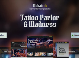 Mebadink – Tattoo & Piercing Studio Elementor Template Kit