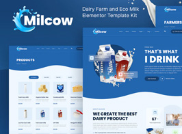 Milcow – Dairy Farm & Eco Milk Elementor Template Kit