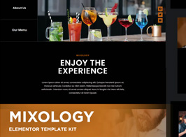 Mixology – Bar & Cocktails Elementor Template Kit