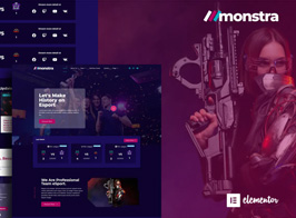 Monstra – Esports & Gaming Elementor Template Kit