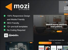 Mozi – Movie Streaming Service Elementor Template Kit