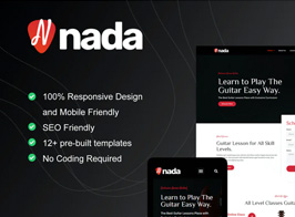 Nada – Guitar Lessons & Courses Elementor Template Kit