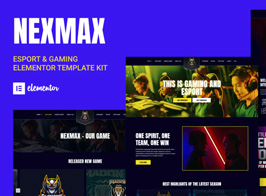Nexmax – Esports & Gaming Elementor Template Kit