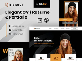 Nikicivi – Elegant CV/Resume & Portfolio Elementor Template Kit