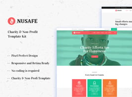 Nusafe – Charity & Non-Profit Elementor Template Kit