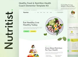 Nutritist – Healthy Food & Nutrition Coach Elementor Template Kit