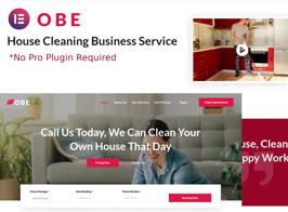 Obe – House Cleaning Business Elementor Template Kits
