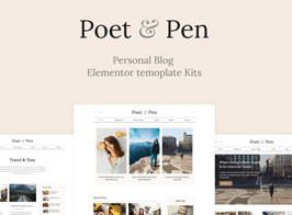 Poet & Pen – Personal Blog Elementor Template Kit