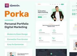 Porka – Digital Marketing Personal Portfolio Elementor Template Kit