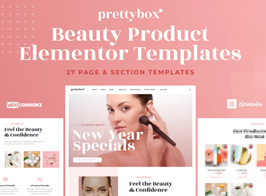 Prettybox – Cosmetic & Beauty Products Shop Elementor Template Kit