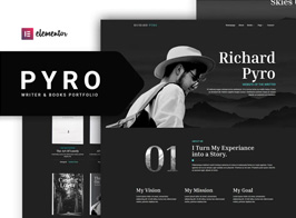 Pyro – Writer Portfolio Elementor Template Kit