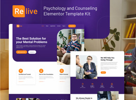 Relive – Psychology & Counseling Elementor Template Kit