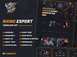 Rhino | e-Sports Elementor Template Kit
