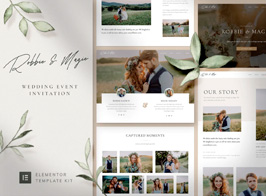 Robbie & Magie – Wedding Event Invitation Elementor Template Kit