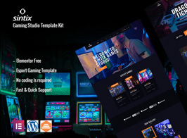 Sintix – Gaming Studio Elementor Template Kit