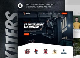 Skaters – Skateboarding Community & School Elementor Template Kit
