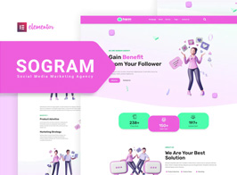 Sogram – Social Media Marketing Agency Elementor Template Kit