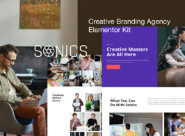 Sonics – Creative Branding Agency Elementor Template Kit