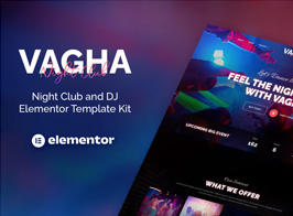 Vagha – Night Club & DJ Elementor Template Kit