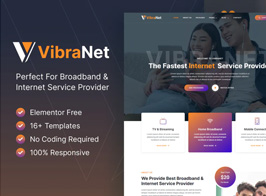 Vibranet – Broadband & Internet Service Provider Elementor Template Kit