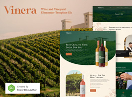 Vinera – Wine & Vineyard Elementor Template Kit