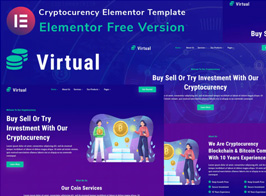 Virtual – Cryptocurency Blockchain & Bitcoin Elementor Template Kit