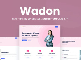 Wadon – Feminine Business Consultant Elementor Template Kit