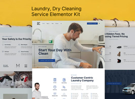 Wash & Rinse – Laundry & Dry Cleaning Service Elementor Template Kit