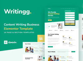 Writingg – Content Copywriting Services Elementor Template Kit
