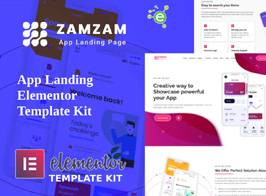 Zamzam – App Landing Elementor Template Kit