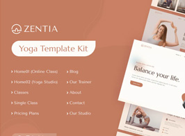 Zentia | Yoga Teacher & Studio Elementor Template Kit